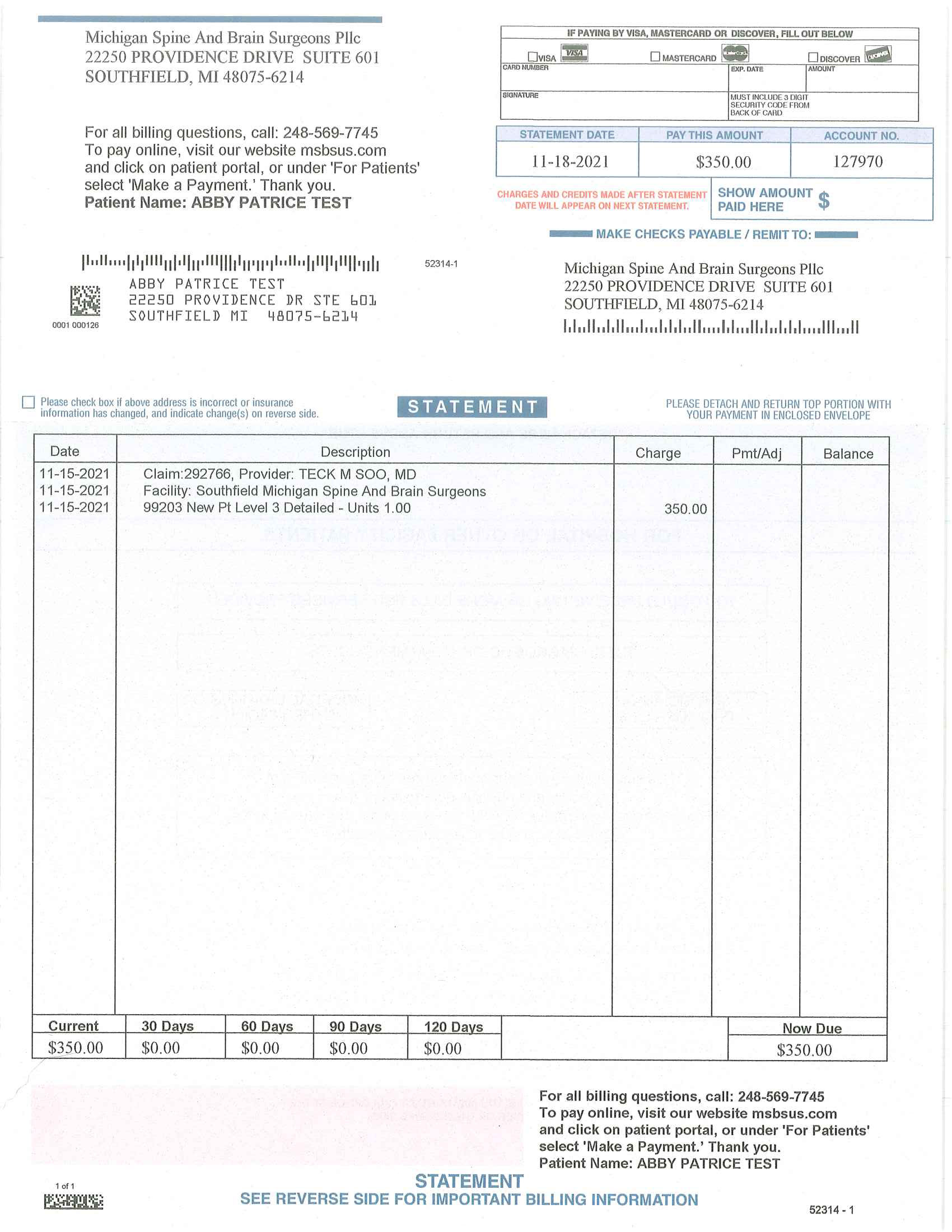 Trizetto Patient Statement