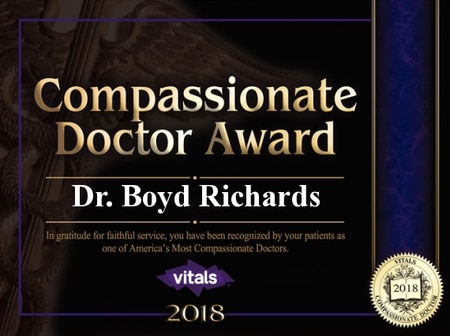 Compassionate Doctor Award Dr. Boyd Richards 2018